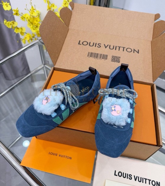 L0vis Vvtt0n Sneakers Ballet Flat Suede Calfskin Bule