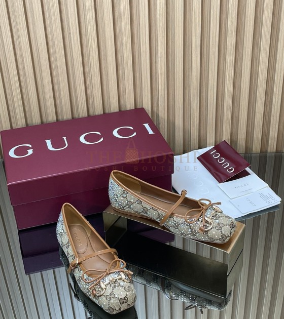 Gvc*1 Fall Crystal GG PlatformFlats Loafer Rhinestone 35-42 Master Quality