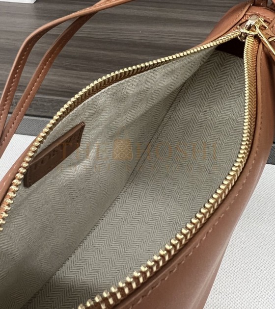 L0ew* Mini Hammock Hobo Bag Calfskin Leather Caramel Size 28×17×9.5cm Master Quality