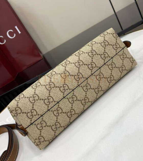 Gvc*1 GG Emblem Fall Collection Beige Ebony GG Canvas Shoulder Bag 22*14*8cm Master Quality
