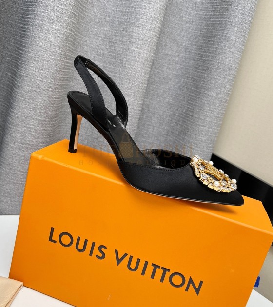 L0vis Vvtt0n LV Silk Heels 100% Black Women