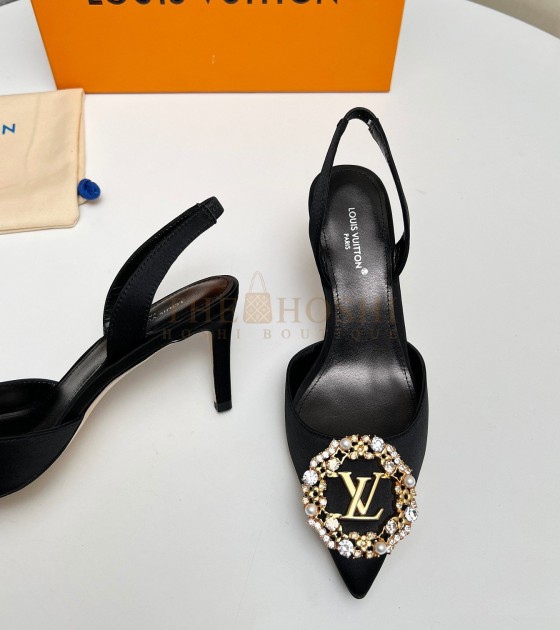 L0vis Vvtt0n LV Silk Heels 100% Black Women