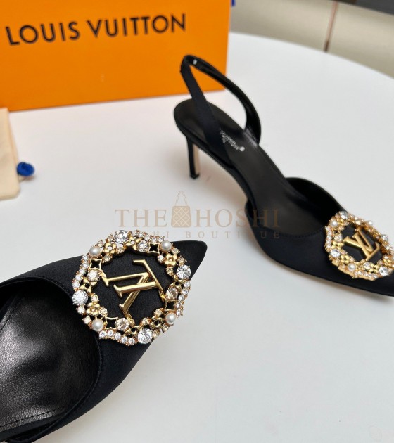 L0vis Vvtt0n LV Silk Heels 100% Black Women