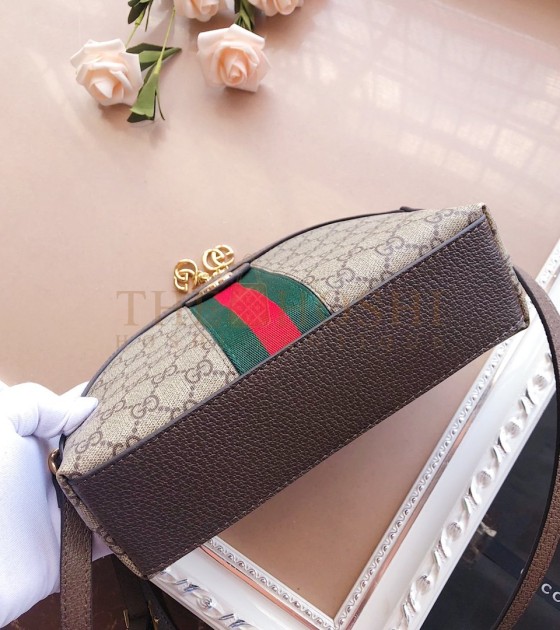 Gvc*1 Ophidia Small Crossbody Bag Canvas Brown Leather 23.5*8*19cm Master Quality