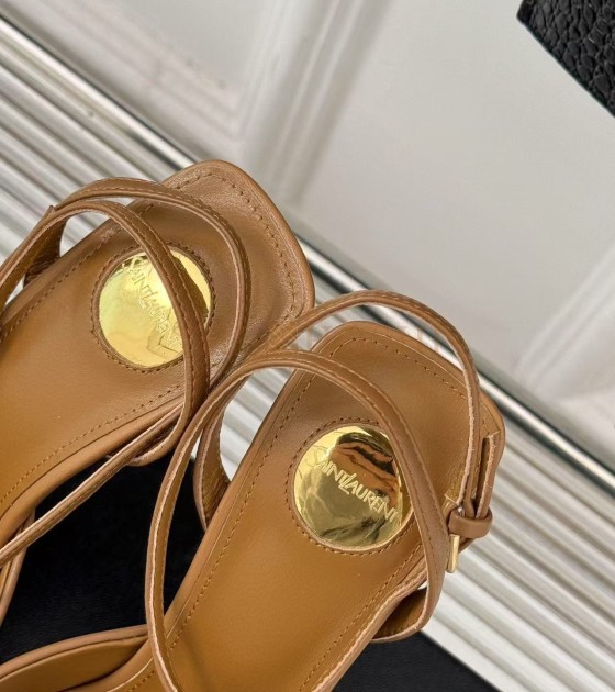 Sa1nt Lau*nt Y51 Scandale Heels Brown Leather 11cm Size 35-42