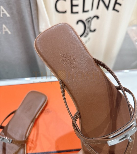 H**me5 Oran Sandals Calfskin Leather Brown Women