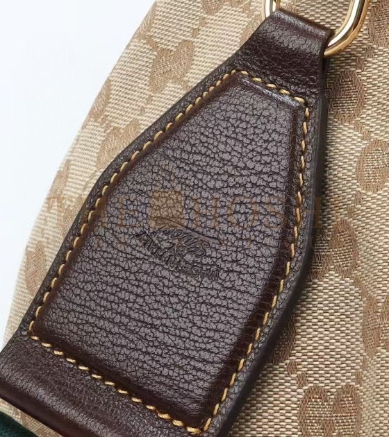 Gvc*1 Brera Large Shoulder Bag Beige Ebony GG Canvas with Brown Leather Trim 45*20*38.5cm Master Quality