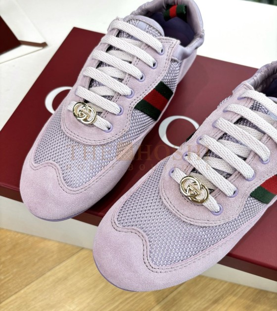 Gvc*1 Ace Sneakers Women White Suede Leather GG Canvas Size 35-40 Master Quality