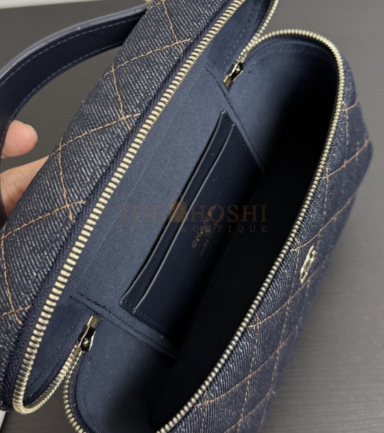 Ch**el 25C Denim Vanity Case Bag with Chain 17x19.5x5cm Master Quality