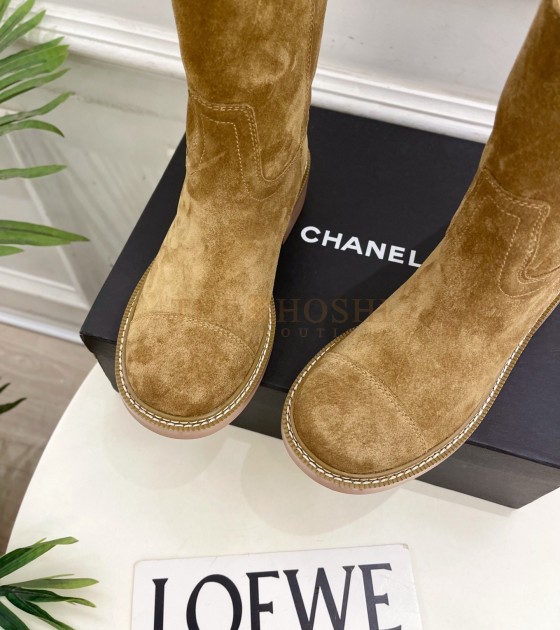 Ch**el CC Logo Ankle Boots Black Lambskin 4cm Heel 35-41 Master Quality