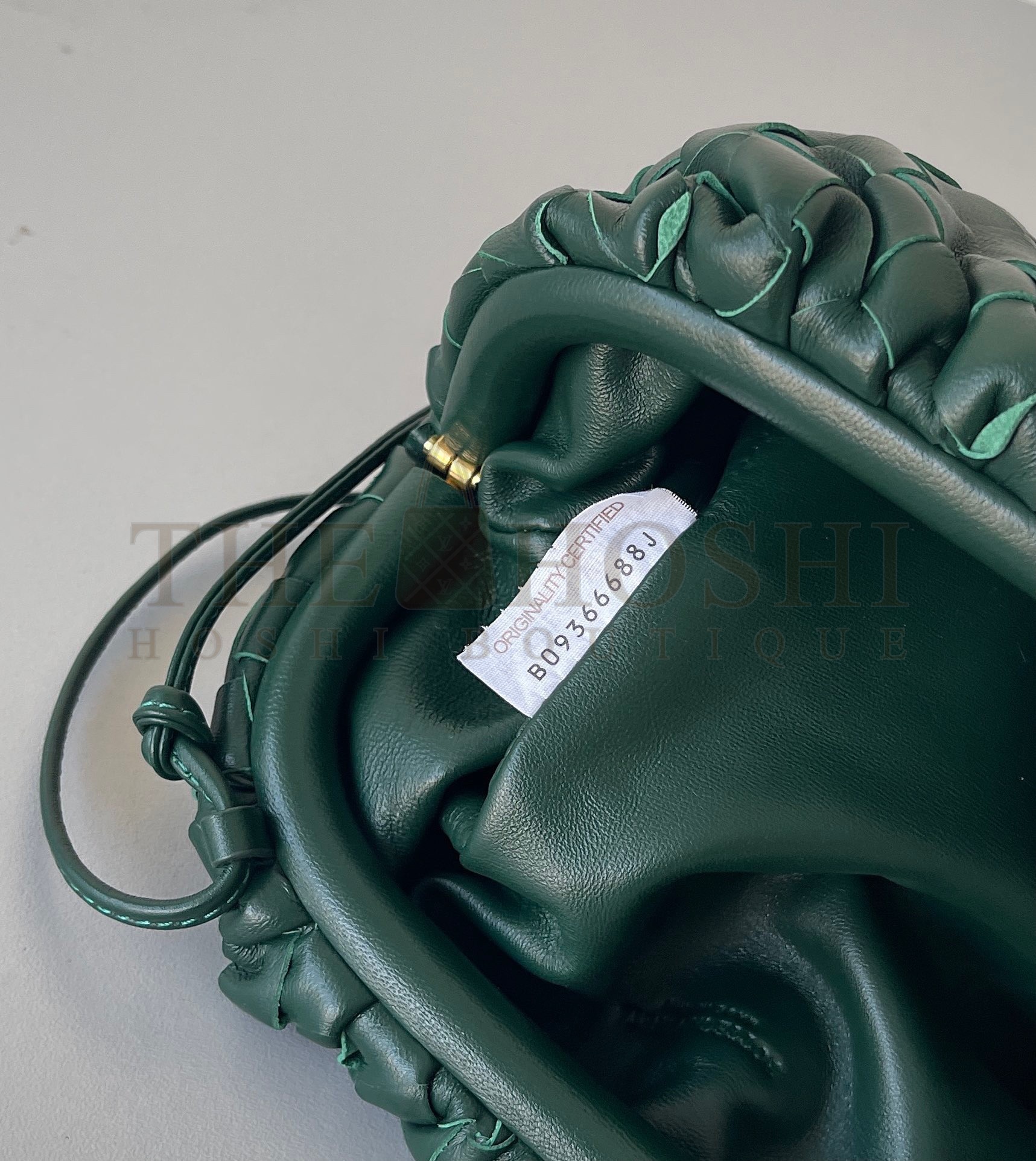 B0tt*ga Ven*ta Mini Pouch with Strap in Raintree Intrecciato Lambskin Master Quality