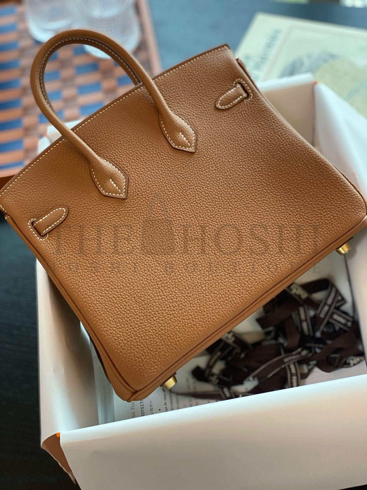 H**me5 Birkin 25 Retourne Handmade Bag in Gold Togo Leather Master Quality