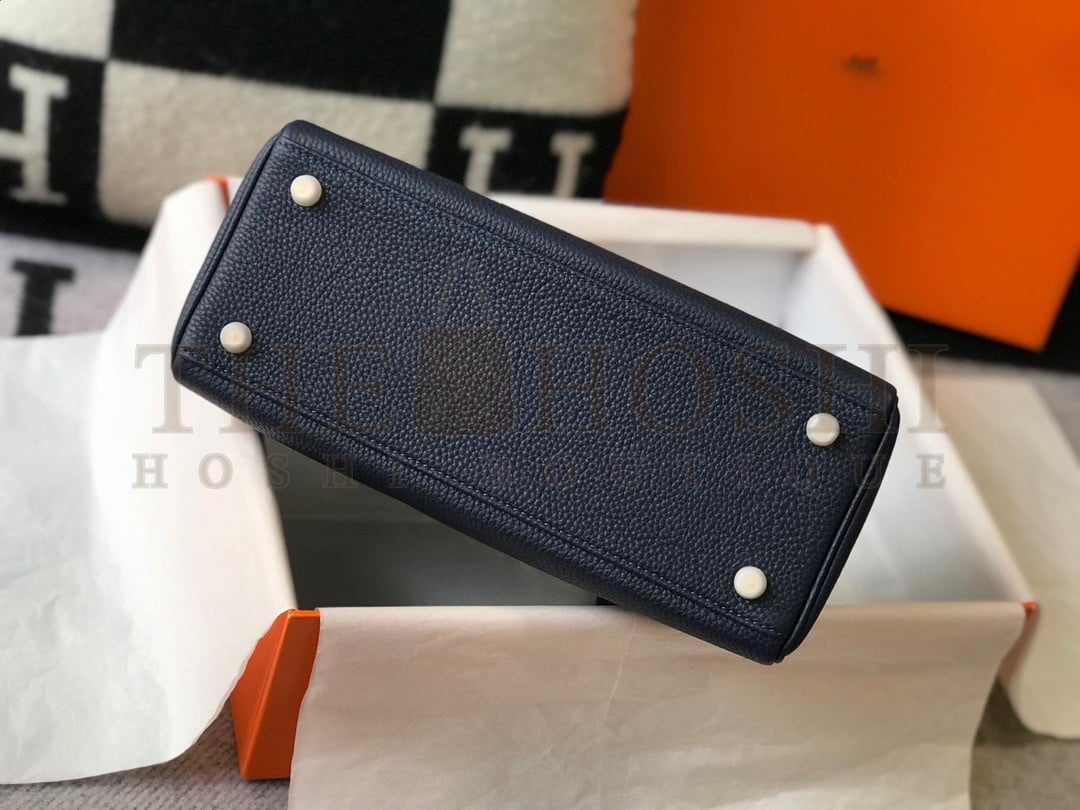 H**me5 Kelly 32cm Retourne Bag in Dark Blue Clemence Leather GHW Master Quality