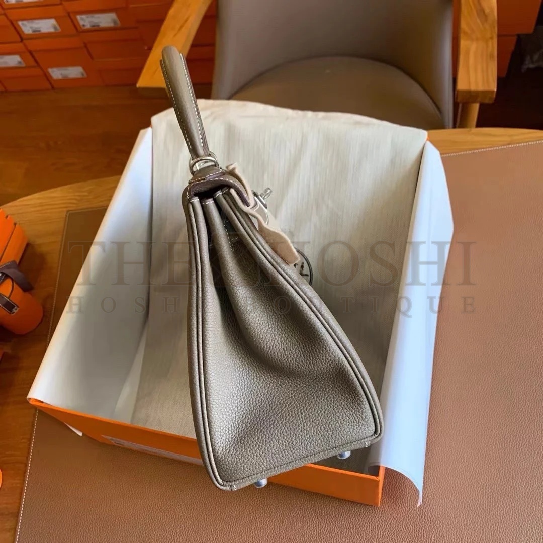 H**me5 Kelly Retourne 28 Handmade Bag In Taupe Togo Leather Master Quality