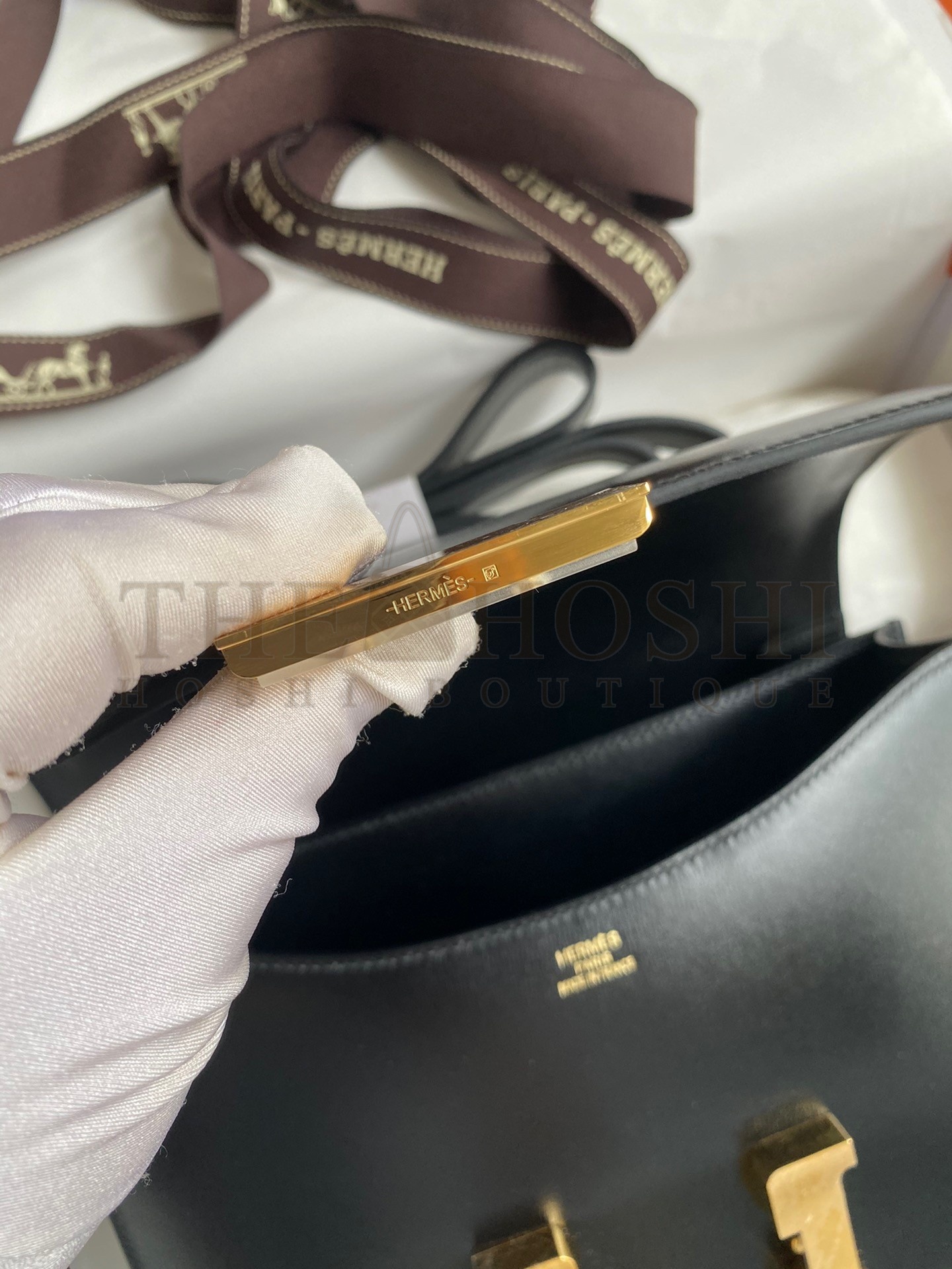 H**me5 Constance Handmade Bag In Black Box Calfskin Master Quality