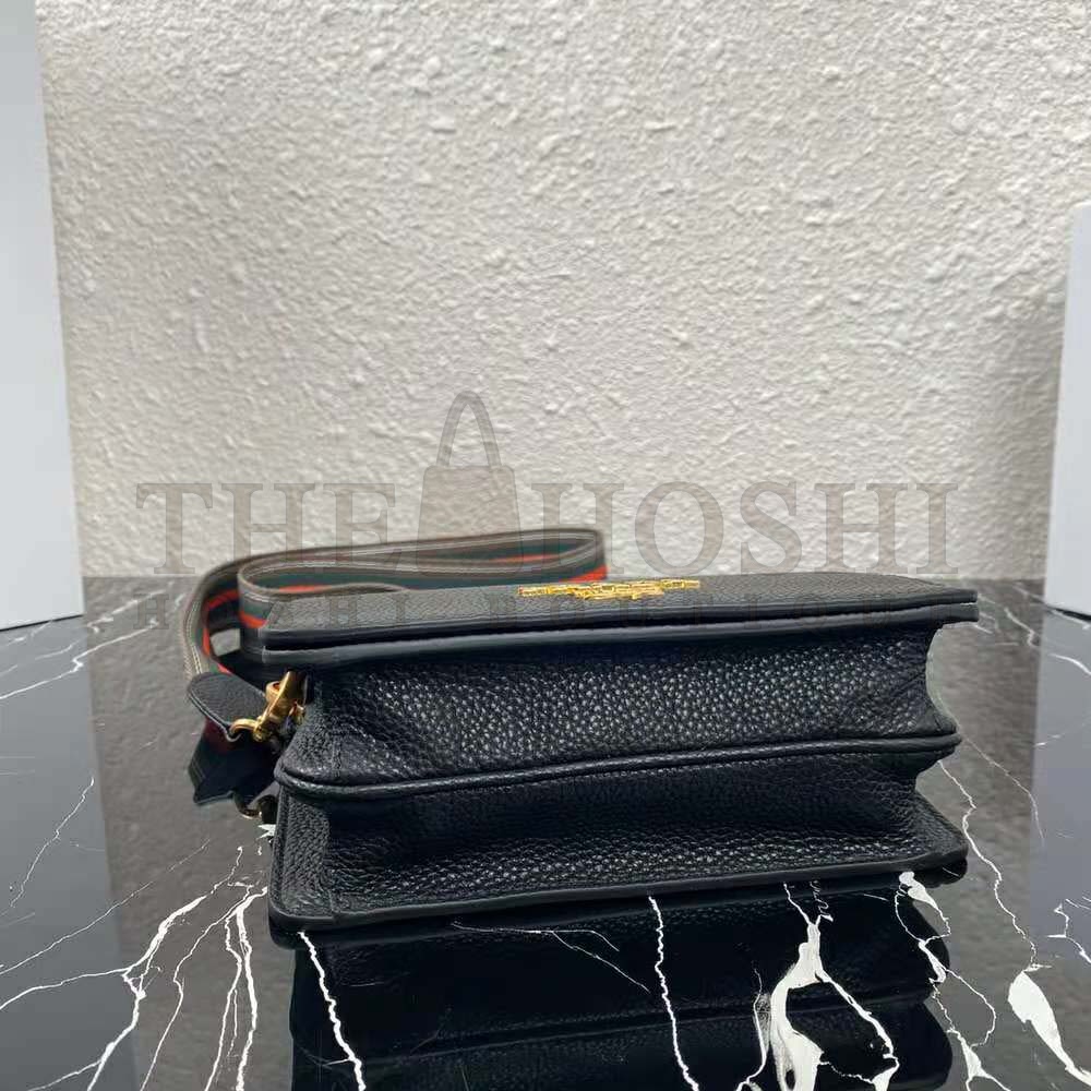 Pra*a Women Calf Leather Shoulder Bag-Black Master Quality