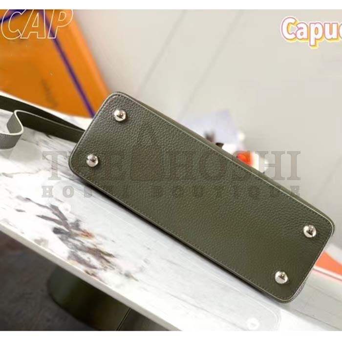 L0vis Vvtt0n LV Women Capucines BB Handbag Kaki Dark Green Taurillon Cowhide Leather Master Quality