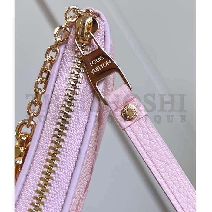 L0vis Vvtt0n LV Women Key Pouch Pink Monogram Empreinte Embossed S*pple Grained Cowhide Leather Master Quality