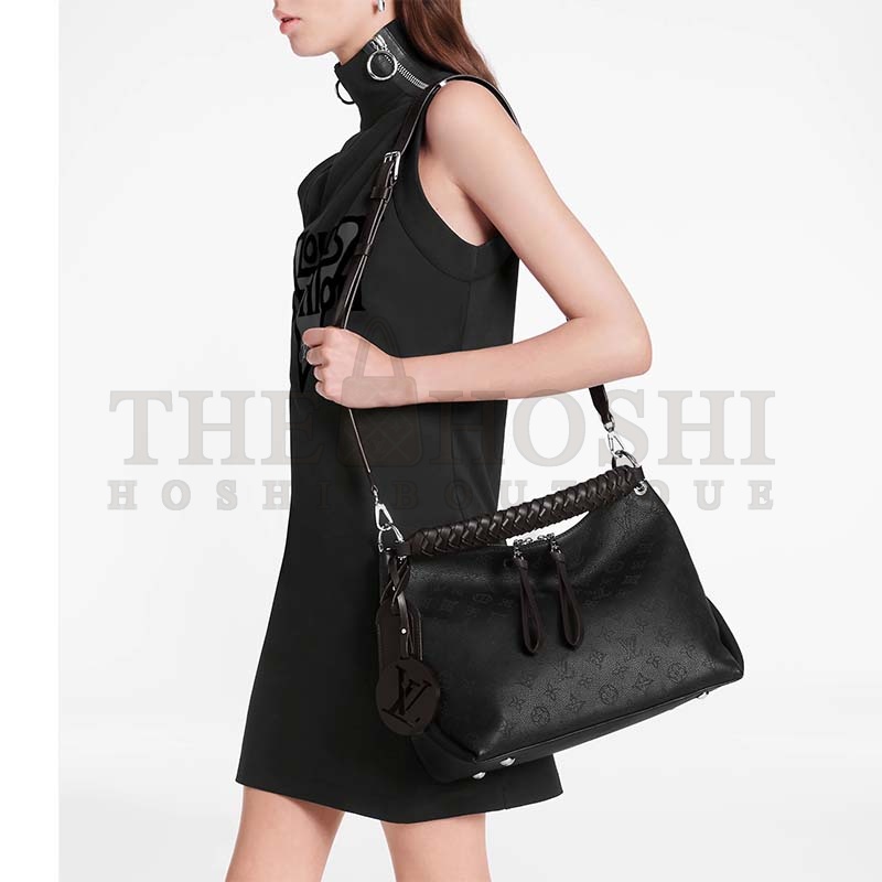 L0vis Vvtt0n LV Women Beaubourg Hobo MM Bag Black Mahina Perforated Calf Leather Master Quality