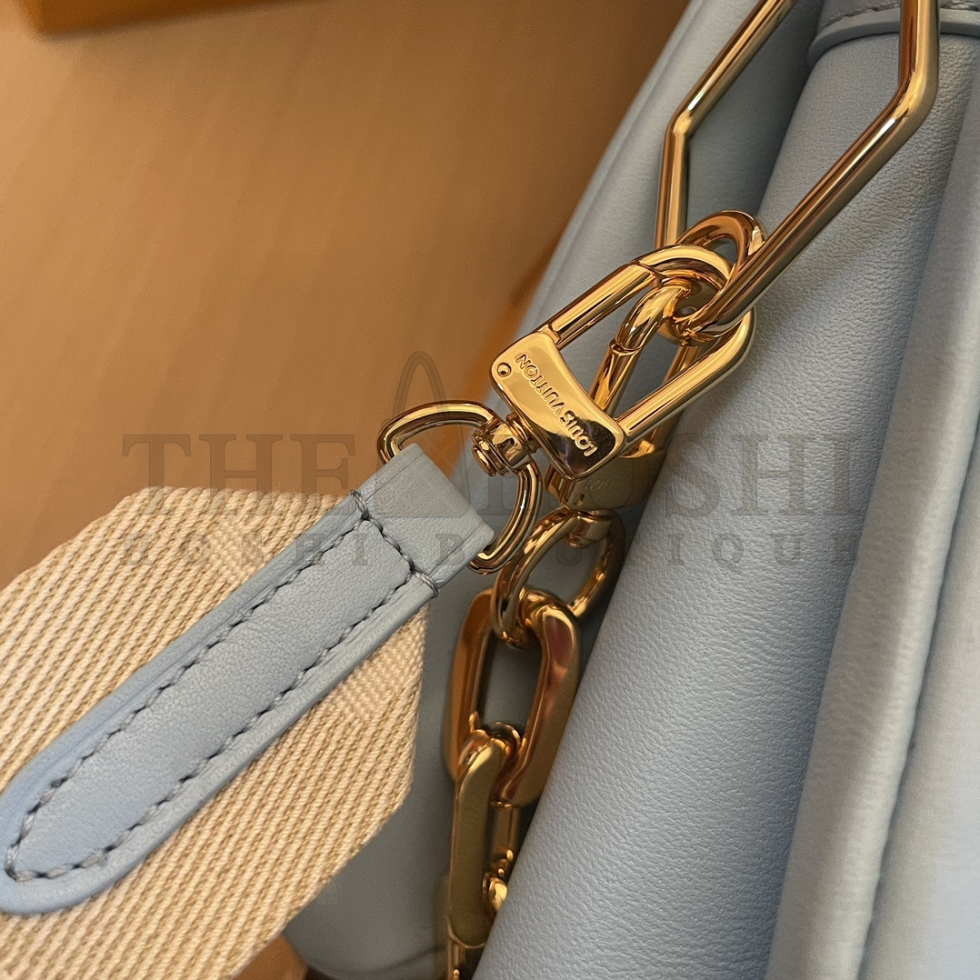 L0vis Vvtt0n LV Women Coussin PM Handbag Blue Lambskin Silk Scarf Cowhide Leather Master Quality