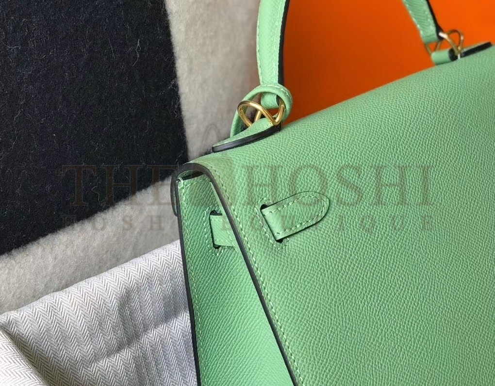 H**me5 Vert Criquet Epsom Kelly 25cm Sellier Bag GHW Master Quality