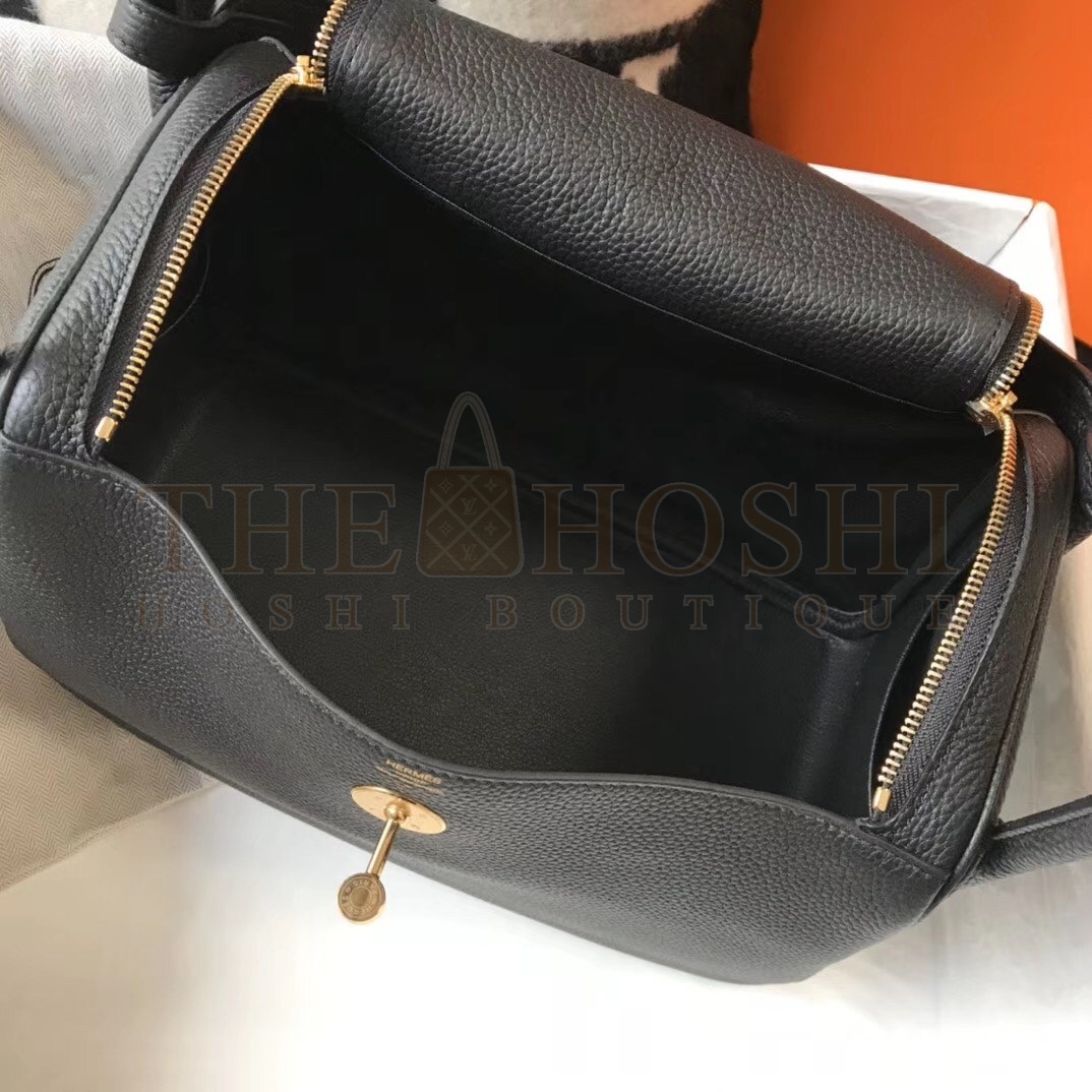 H**me5 Lindy 30cm Bag In Black Clemence Leather Master Quality