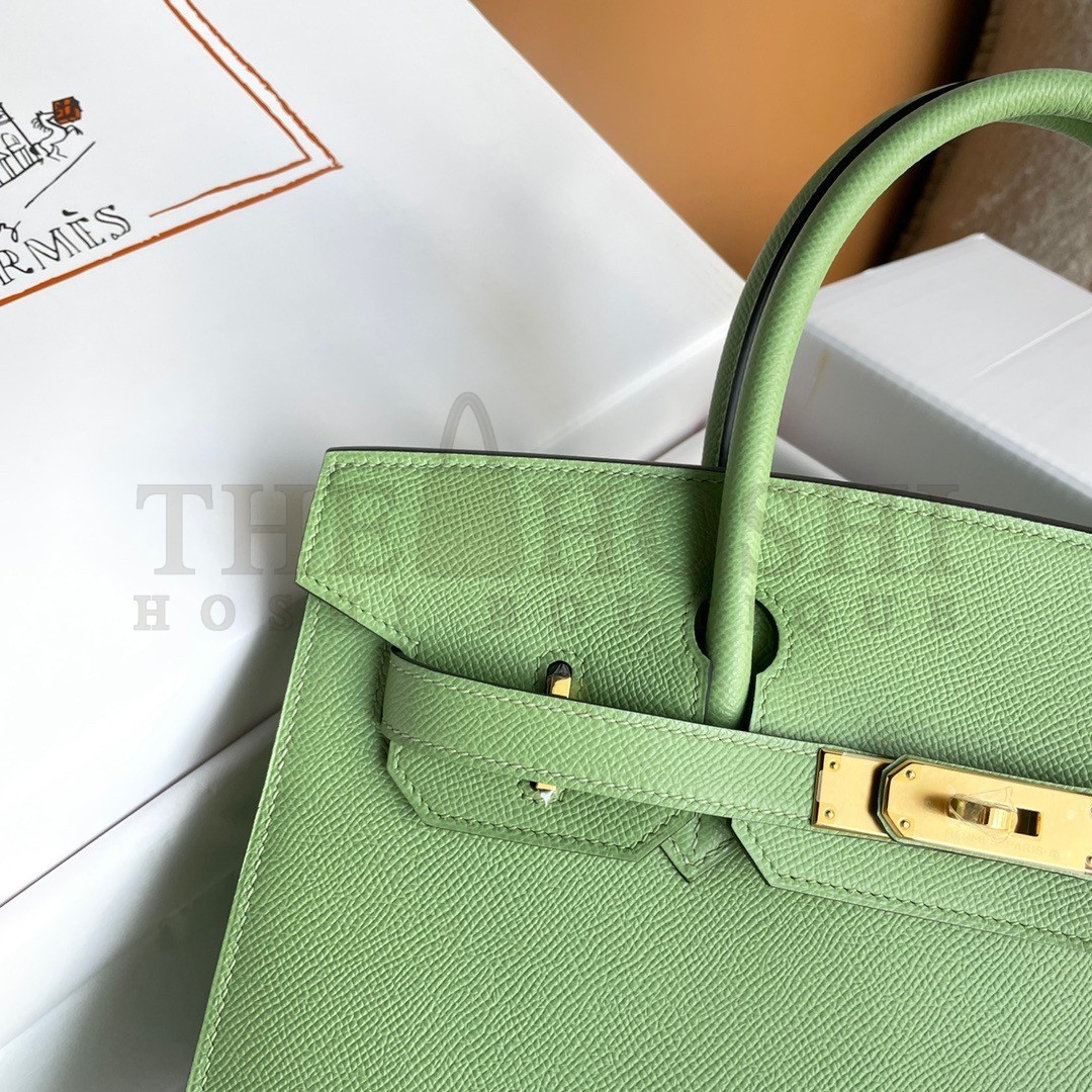 H**me5 Birkin 30 Sellier Handmade Bag In Vert Criquet Epsom Calfskin Master Quality