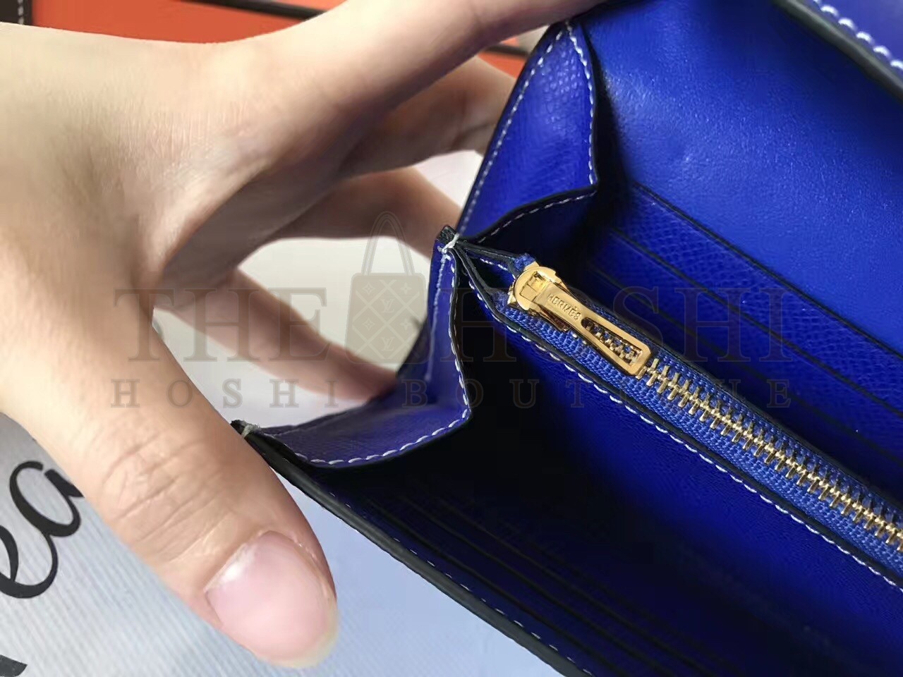 H**me5 Blue Electric Epsom Constance Long Wallet Master Quality