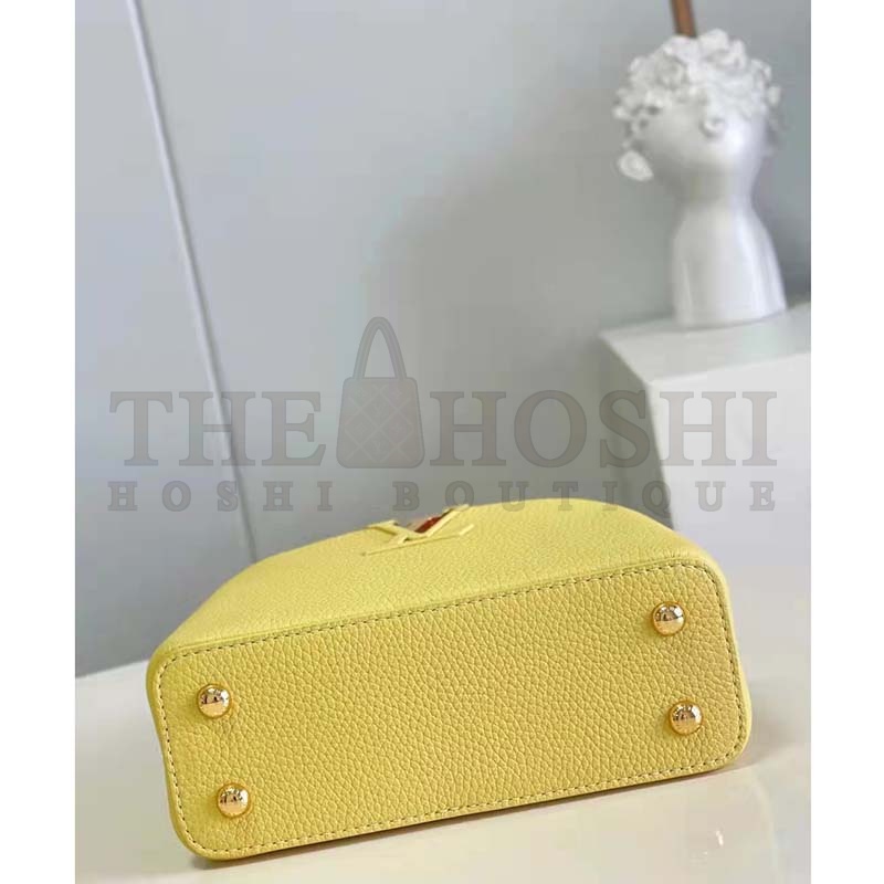 L0vis Vvtt0n LV Women Capucines Mini Handbag Yellow Taurillon Calfskin Master Quality