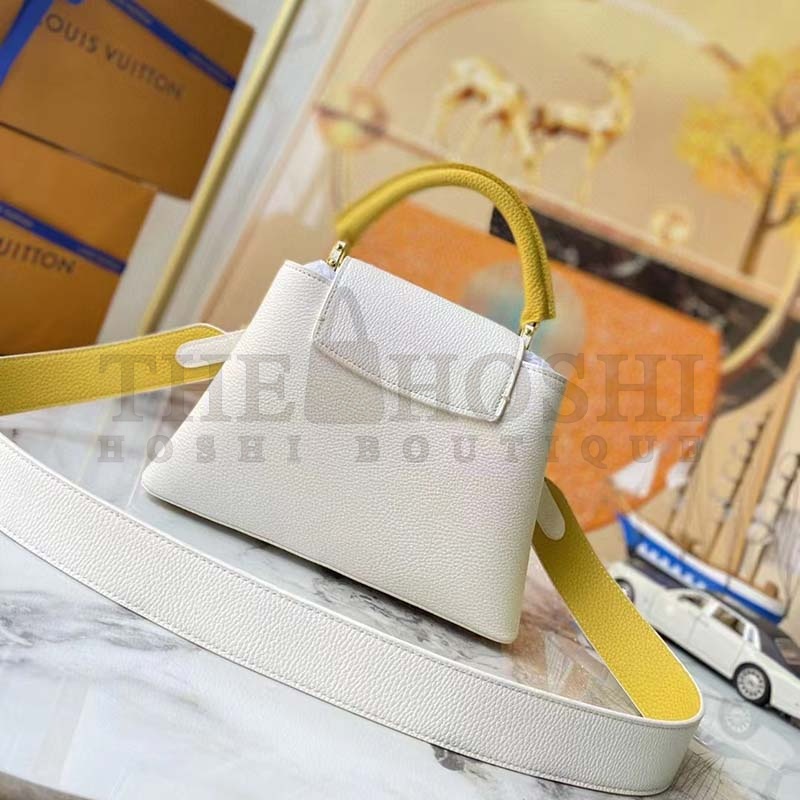 L0vis Vvtt0n LV Women Capucines BB Handbag White Taurillon Leather Master Quality