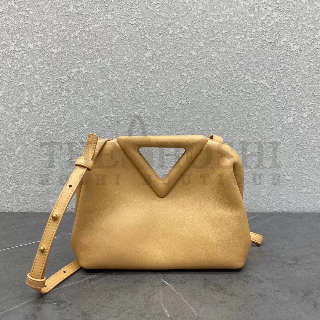 B0tt*ga Ven*ta Small Point Top Handle Bag In Beige Leather Master Quality
