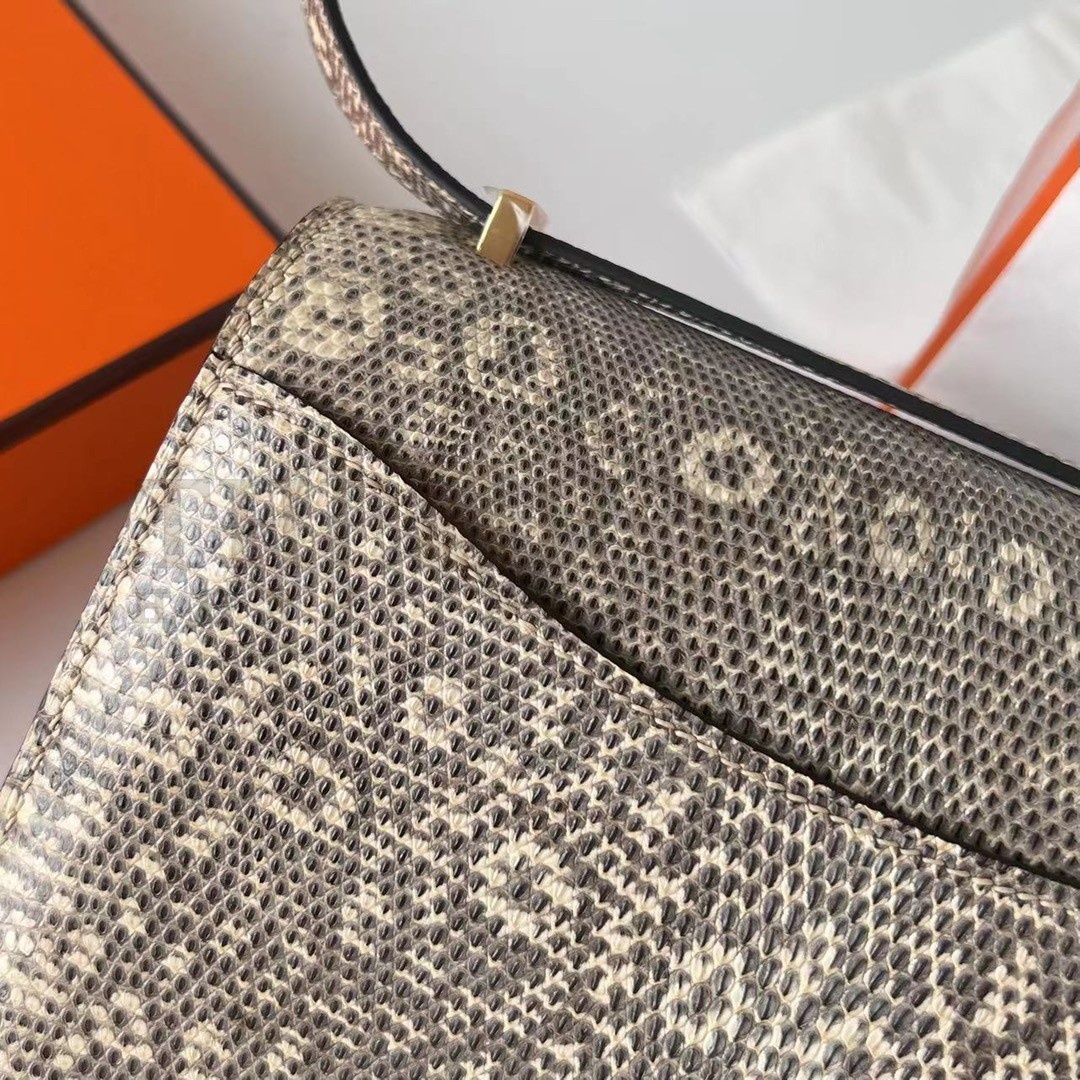 H**me5 Constance 18 Handmade Bag In Natural Lizard Skin Master Quality