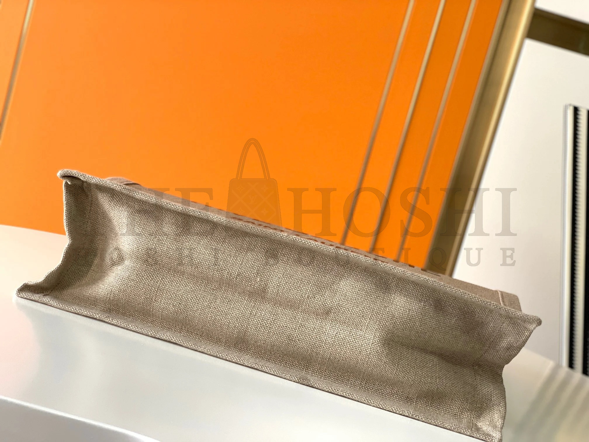 Sa1nt Lau*nt Rive Gauche Tote Bag in White Linen and Brown Leather Master Quality