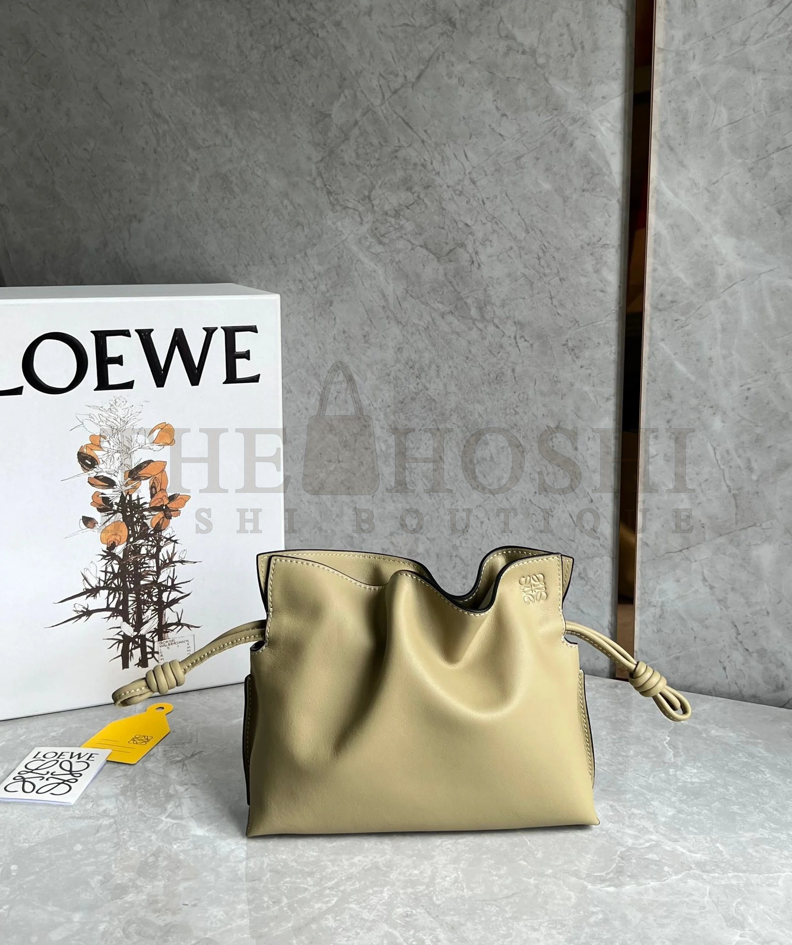 L0ew* Mini Flamenco Clutch Bag In Clay Green Calfskin Master Quality