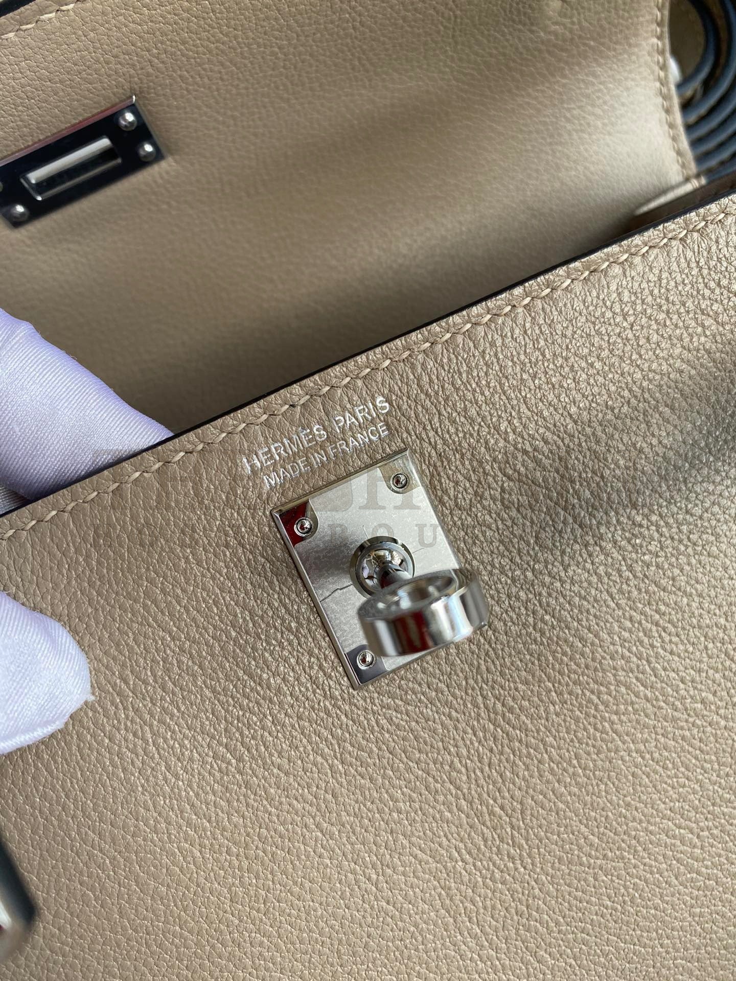 H**me5 Kelly Danse II Handmade Bag In Gris Tourterelle Evercolor Calfskin Master Quality