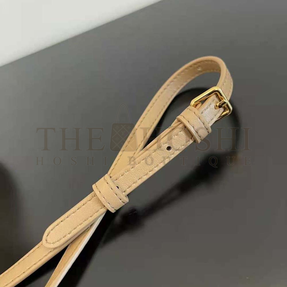 F**di Women First Small Beige Leather Bag with Exotic Details Master Quality