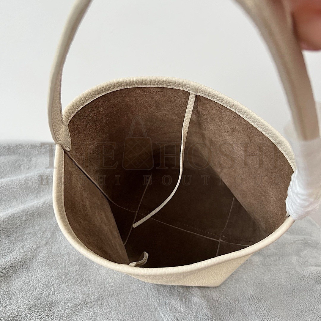 The R0w Small N/S Park Tote in Ivory Grained Leather Master Quality