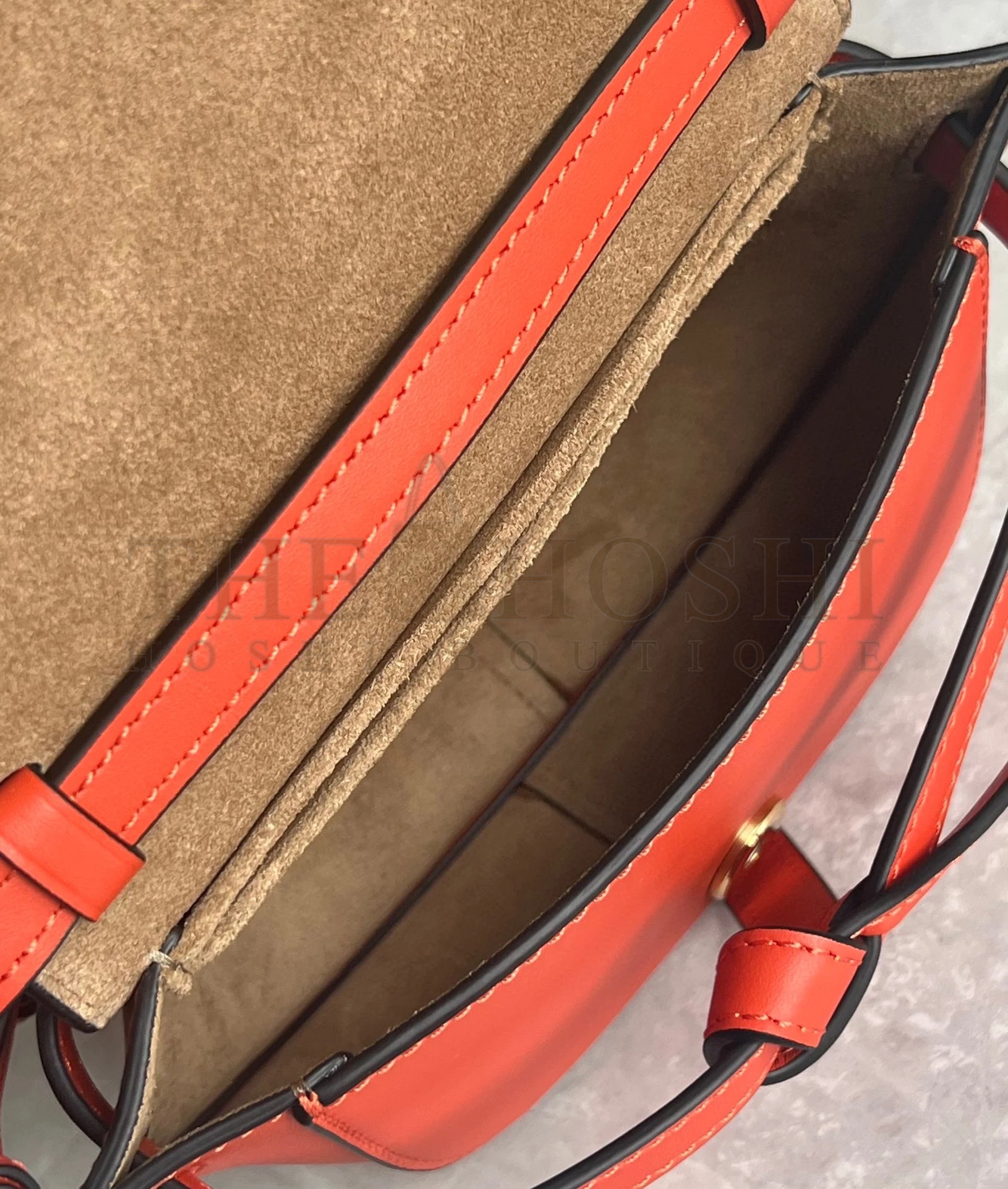 L0ew* Gate Dual Mini Bag in Sunrise Orange Calfskin Master Quality