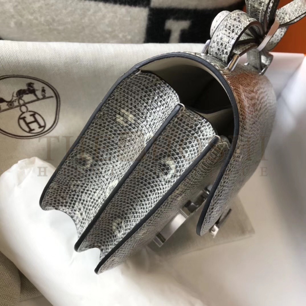 H**me5 Constance 18cm Bag In Ombre Embossed Natural Lizard Master Quality