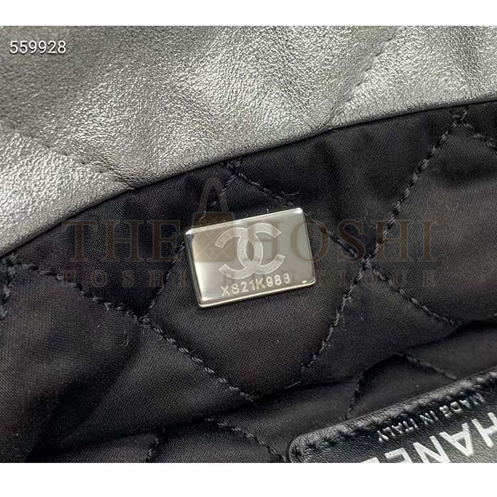 Ch**el Women CC 22 Handbag Metallic Shaded Calfskin White Silver Master Quality