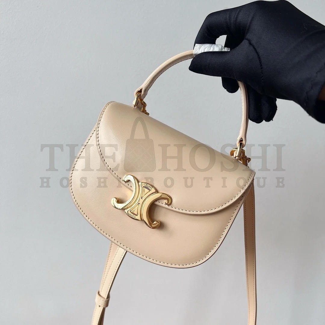 Ce1i*e Mini Besace Clea Bag in Nude Calfskin Master Quality