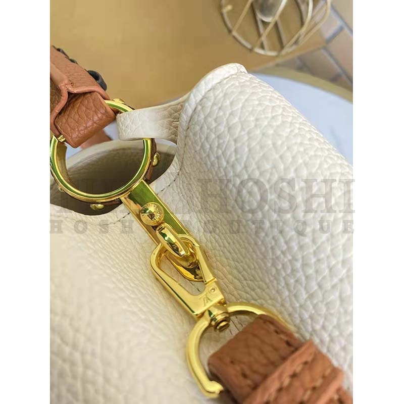 L0vis Vvtt0n LV Women Capucines MM Handbag Cream Taurillon Leather Master Quality