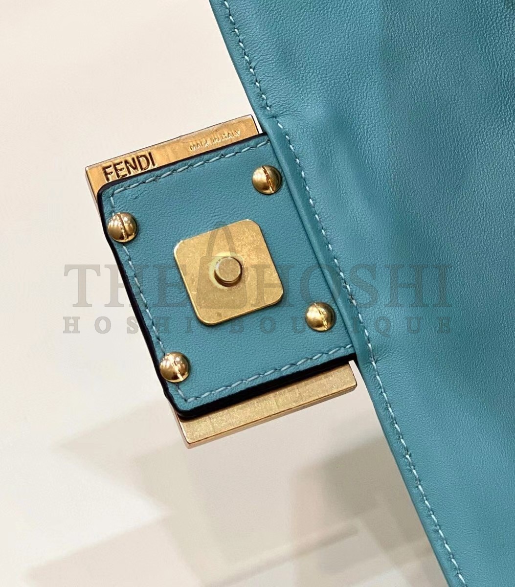F**di Small Baguette Bag In Blue FF Nappa Leather Master Quality