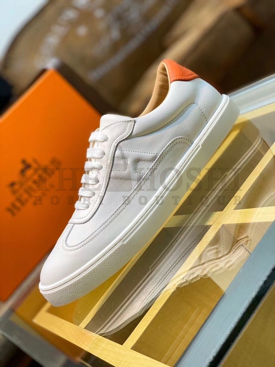 H**me5 Quicker Sneakers In White/Orange Calfskin Master Quality