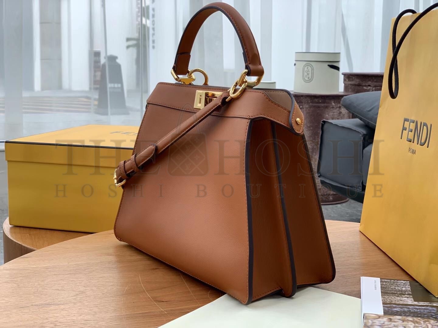 F**di Peekaboo ISeeU Medium Bag In Brown Calfskin Master Quality