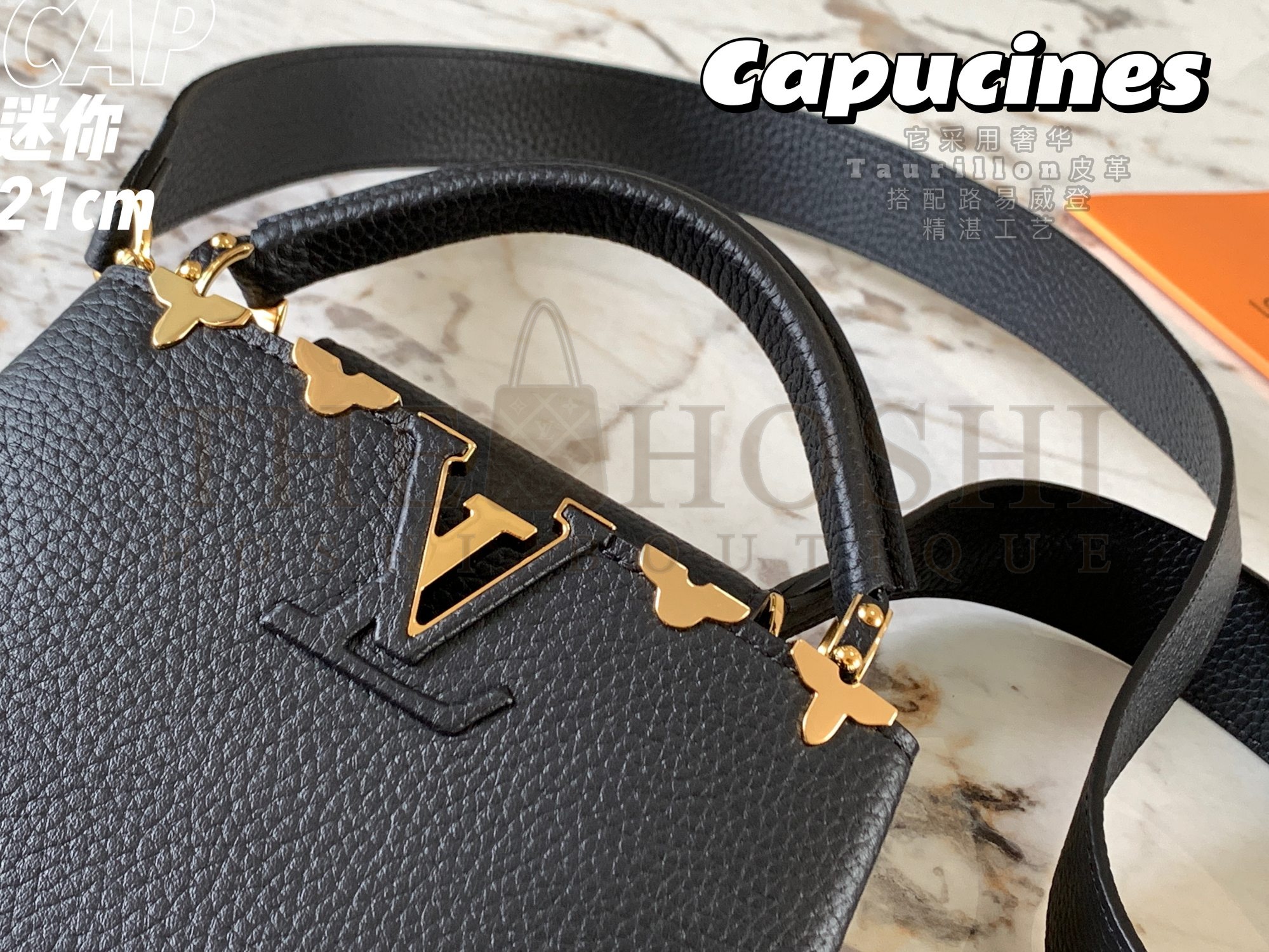 L0vis Vvtt0n LV Women Capucines Mini Handbag Black Taurillon Leather M56669 Master Quality