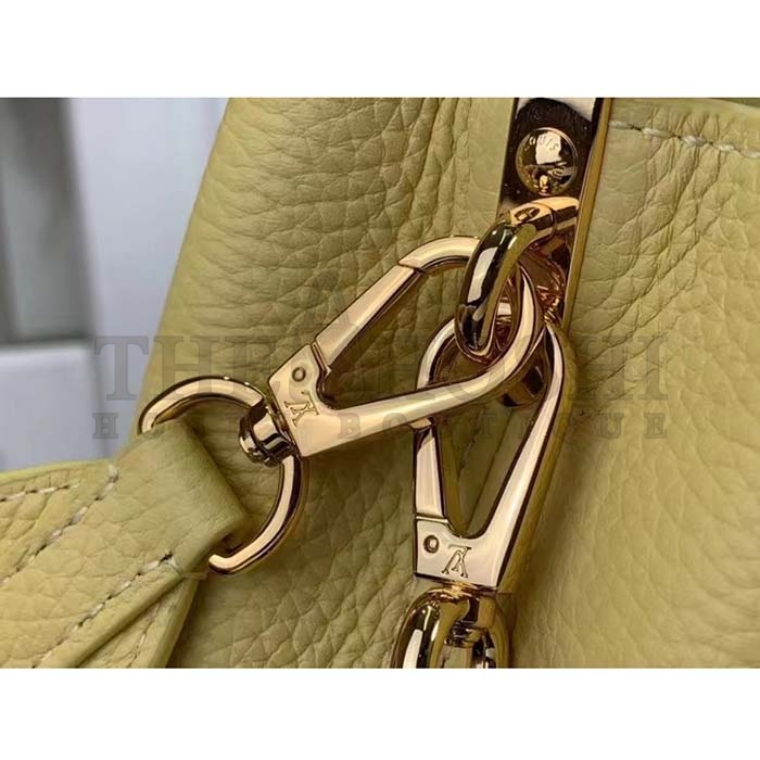 L0vis Vvtt0n LV Women Capucines Mini Handbag Yellow Taurillon Cowhide Leather Master Quality