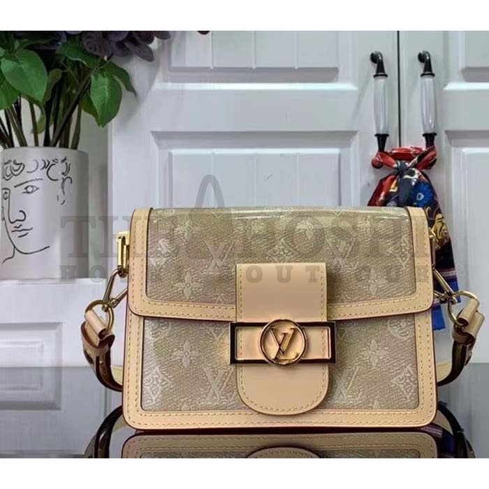 L0vis Vvtt0n LV Women Mini Dauphine Handbag Beige Monoglam Coated Canvas Master Quality