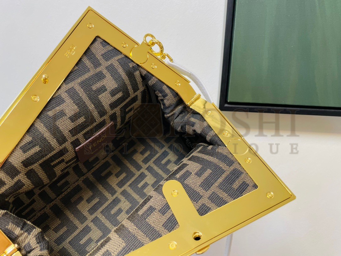 F**di First Small Bag In White Nappa Leather with Python F Master Quality