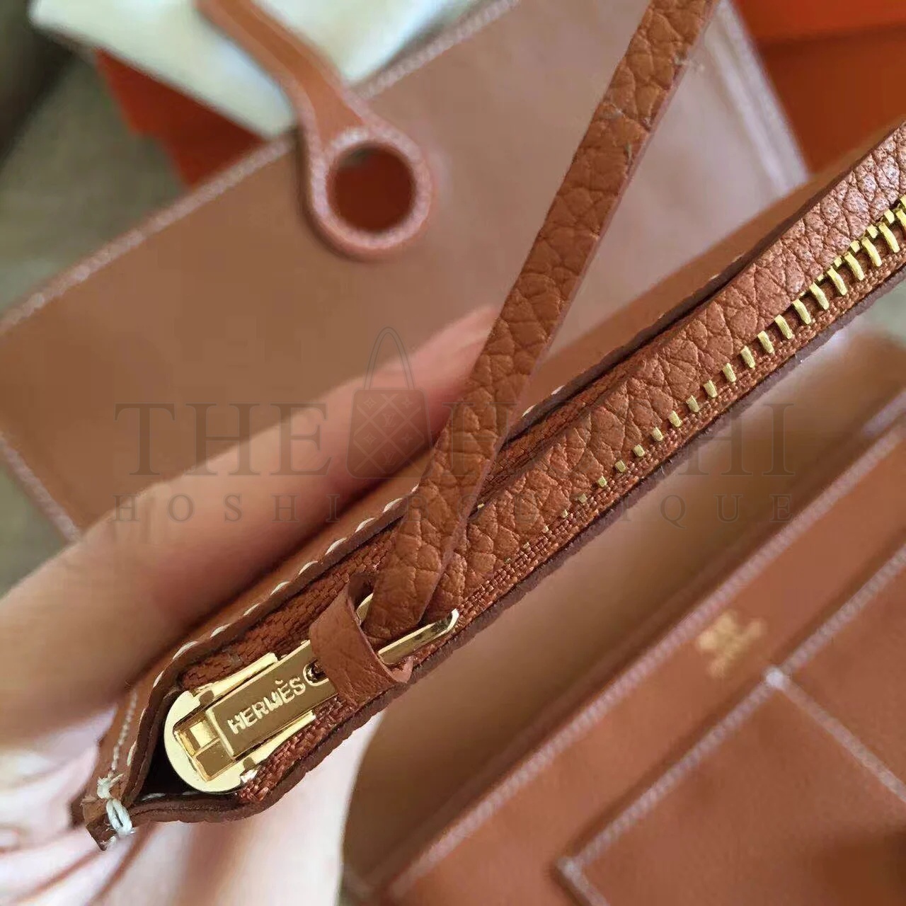 H**me5 Dogon Duo Wallet in Gold Clemence Leather Master Quality